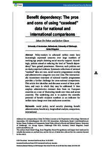 bs_bs_banner  Beneﬁt dependency: The pros and cons of using “caseload” data for national and international comparisons