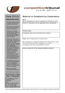 CC 12 CT1(1) Form Referral of Complaint by Commission