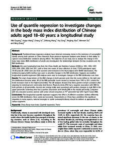 Use of quantile regression to investigate changes in the body mass index distribution of Chinese adults aged 18Ł60 years: a longitudinal study