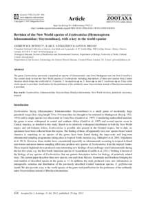 Revision of the New World species of Erythrodolius (Hymenoptera: Ichneumonidae: Sisyrostolinae), with a key to the world species