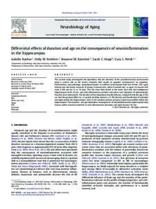 Differential effects of duration and age on the consequences of neuroinflammation in the hippocampus