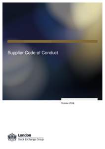 Supplier Code of Conduct  October 2014 Contents 1.0