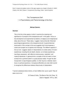 Transpersonal Psychology Review, Vol. 6, No. 1, Preprint Version]  Note: A revised and updated version of this paper appears as a chapter in Daniels, MShadow, Self, Spirit: Essays in Transpersona