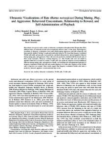 Journal of Comparative Psychology 2008, Vol. 122, No. 4, 357–367 Copyright 2008 by the American Psychological Association/$12.00 DOI: a0012889