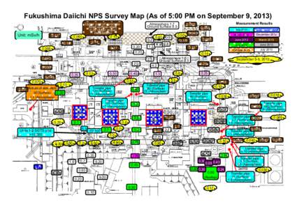 Fukushima Daiichi NPS Survey Map (As of 5:00 PM on September 9, 2013) Unit: mSv/h Upper part of concretefilled vertical shaft[removed]After gravel installation)