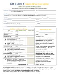 Farm-a-Palouse-A: 4th Annual INW Small Farms Conference Exhibitor Rental Agreement and Sponsorship Form Note that this is a non-transferable contract; read page 2 (reverse) for contract details. COMPANY NAME: