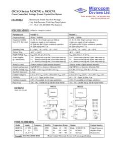 Microcom  MDL OCXO Series MOCVG & MOCVL