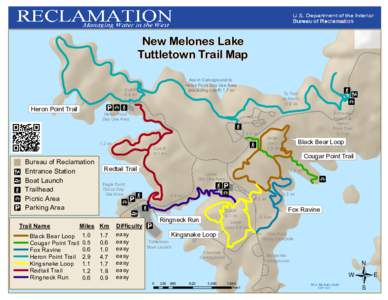 New Melones Lake Tuttletown Trail Map Acorn Campground to Heron Point Day Use Area (excluding cutoff) 1.7 mi