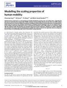 Modelling the scaling properties of human mobility