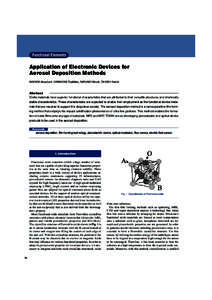 Functional Elements  Application of Electronic Devices for Aerosol Deposition Methods NAKADA Masafumi, KAWAKAMI Toshihiro, IWANAMI Mizuki, OHASHI Keishi