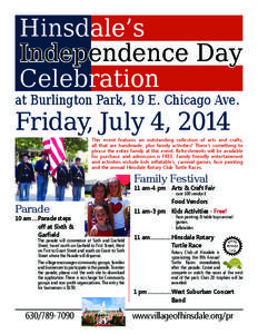 Hinsdale’s Independence Day Celebration at Burlington Park, 19 E. Chicago Ave.