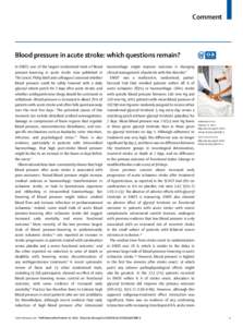 Blood pressure in acute stroke: which questions remain?