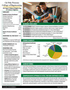 Cal Poly Pomona College of Engineering The largest College of Engineering