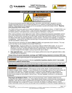 TASER® CEW Warnings, Instructions, and Information: Citizen