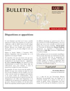 Numéro 45, automne[removed]Disparitions et apparitions Ce texte liminaire sera bref, car il nous a semblé opportun de traiter d’une question on ne peut plus « aqéienne », celle du débat autour du prix unique