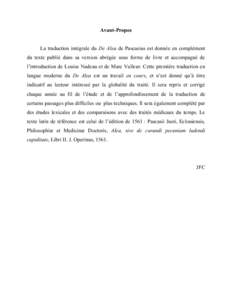 Avant-Propos La traduction intégrale du De Alea de Pascasius est donnée en complément du texte publié dans sa version abrégée sous forme de livre et accompagné de l’introduction de Louise Nadeau et de Marc Valle