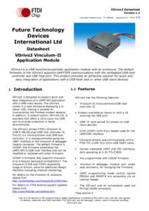 VDrive3 Datasheet Version 1.2 Document Reference No.: FT_000699 Clearance No.: FTDI#