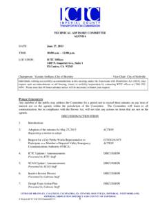 TECHNICAL ADVISORY COMMITTEE AGENDA DATE:  June 27, 2013