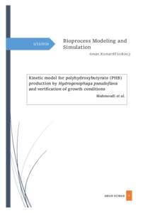 [removed]Bioprocess Modeling and Simulation Aman KumarBT10B003