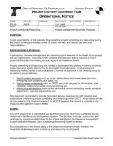 Operational Notice - project communication plans