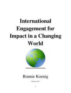 International Engagement for Impact in a Changing World  Bonnie Koenig
