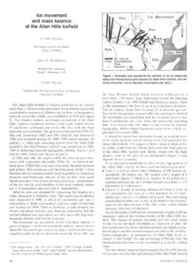 Ice movement and mass balance at the Allan Hills Icefield LUDOLF SCHULTZ  Max-Planck-lnstitut far Chemie