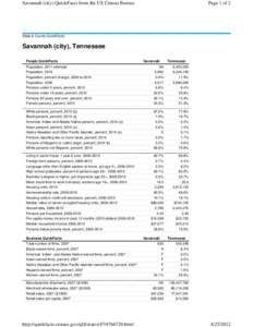 Savannah (city) QuickFacts from the US Census Bureau  Page 1 of 2 State & County QuickFacts