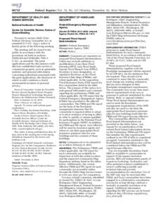 [removed]Federal Register / Vol. 79, No[removed]Monday, November 10, [removed]Notices DEPARTMENT OF HEALTH AND HUMAN SERVICES