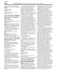 Federal Register / United States Postal Service / Paperwork Reduction Act / Notice of electronic filing / United States / Government / Politics of the United States / Railroad Retirement Board / Office of Information and Regulatory Affairs