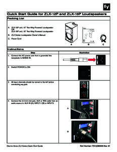Quick Start Guide for ZLX-12P and ZLX-15P Loudspeakers Packing List A.	 ZLX-12P unit, 12” Two-Way Powered Loudspeaker OR ZLX-15P unit, 15” Two-Way Powered Loudspeaker