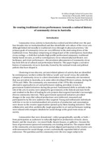 Microsoft Word - Re-routing traditional circus performance- towards a cultural history of community circus in Australia - G Arr