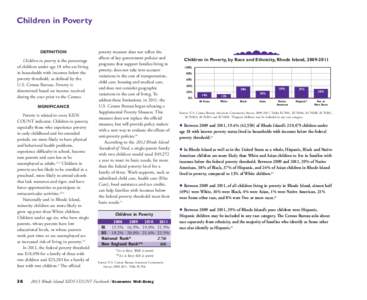 Children in Poverty  DEFINITION Children in poverty is the percentage of children under age 18 who are living
