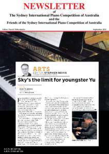 Newsletter of The Sydney International Piano Competition of Australia  and the