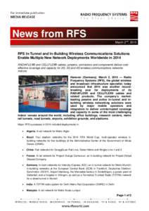 News fromRFS RFS News from IBC, RAI Amsterdam, Hall 8, Booth B34