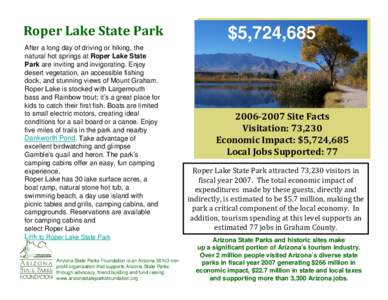 Action / Knowledge / Geography of the United States / Roper Lake State Park / Arizona / Camping