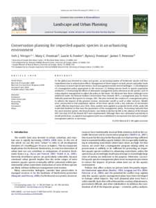 Conservation planning for imperiled aquatic species in an urbanizing environment