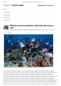 [removed]Effective marine protection: what does the science say? – Voices MENU Ocean Portal