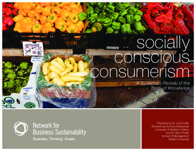 socially conscious consumerism A Systematic Review of the Body of Knowledge