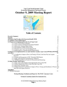 Cape Coral North Spreader Canal Ecosystem Management Agreement Process October 9, 2009 Meeting Report  Table of Contents