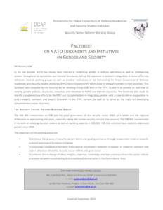 Partnership for Peace Consortium of Defense Academies and Security Studies Institutes Security Sector Reform Working Group FACTSHEET