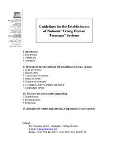 Guidelines for the Establishment of National 
