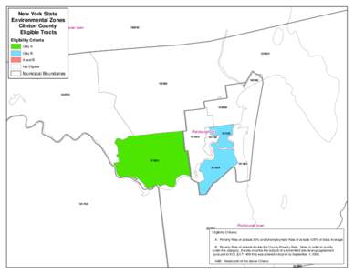 New York State Environmental Zones Clinton County Beekmantown town Eligible Tracts