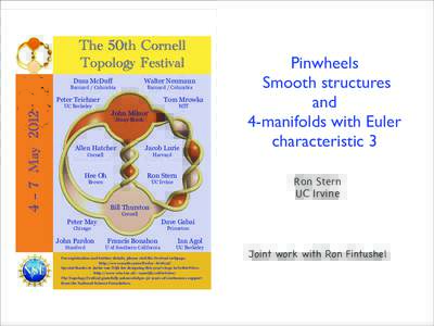 The 50th Cornell Topology Festival Dusa McDuff Walter Neumann