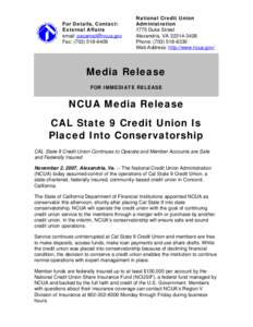 Media Release - NCUA External Affairs Deputy Moves to Treasury