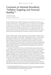 penning- och valutapolitik  2012:1  Comment on Michael Woodford, “Inflation Targeting and Financial Stability”* Lars E.O. Svensson