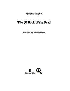 The QI Book of the Dead / John Mitchinson / Living Dead / John Lloyd / Book of the Dead / Henry Dundas /  1st Viscount Melville / Advanced Banter / British people / QI / Books
