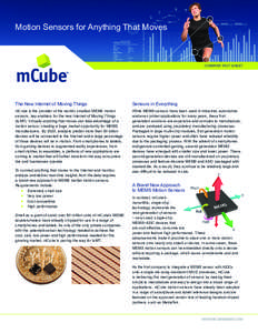 Motion Sensors for Anything That Moves  COMPANY FACT SHEET CASE STUDY