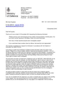 Ministry of Defence Main Building Whitehall London SW1A 2HB United Kingdom Telephone +