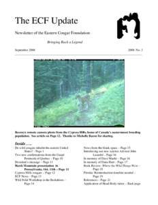 The Cypress Hills Cougar: Examining the Habitat and Prey Selection of Cougars in Eastern Alberta and Western Saskatchewan