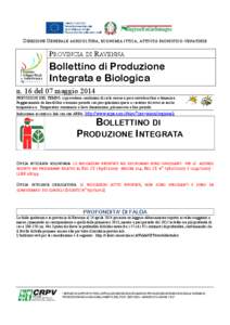 DIREZIONE GENERALE AGRICOLTURA, ECONOMIA ITTICA, ATTIVITÀ FAUNISTICO-VENATORIE  PROVINCIA DI RAVENNA Bollettino di Produzione Integrata e Biologica